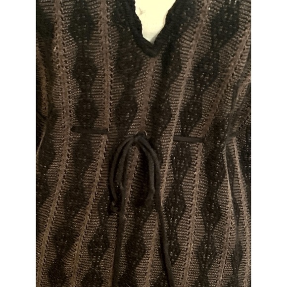 Vintage Max Studio V neck black/brown sweater dress size large - Picture 2 of 8